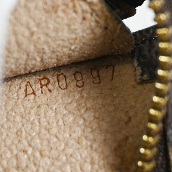 LOUIS VUITTON LV Logo Bucket PM Pouch Bag Monogram Leather Brown Gold - Picture 14 of 15